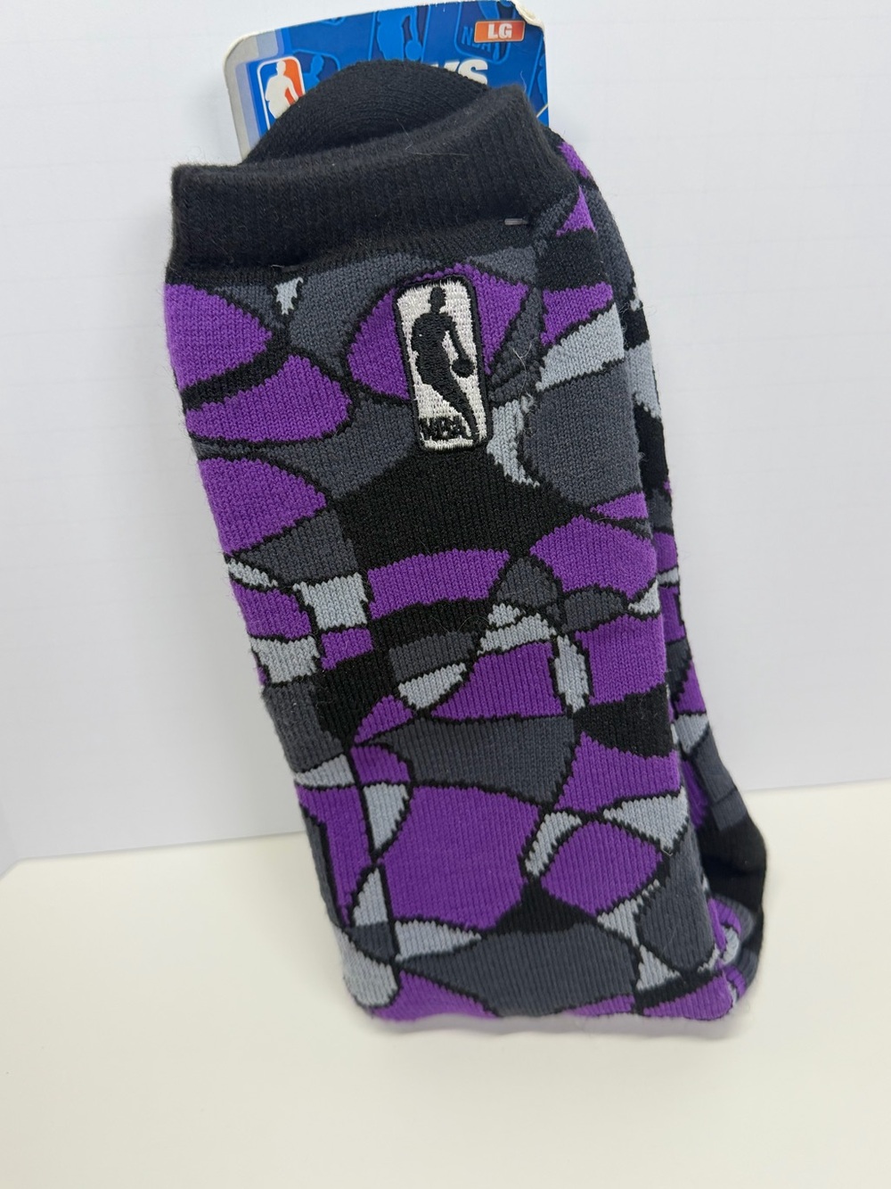 NBA FBF For Bare Feet Socks Large NWT Purple Black Camo 2011 Made Korea